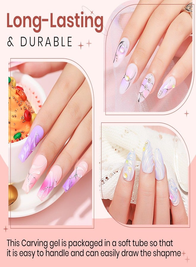 سوبوي جل SUPWEE ثلاثي الأبعاد لفن الأظافر، جل شفاف للنحت، مثالي لتصميم فن الأظافر، جل تشكيل ثلاثي الأبعاد يمكنكِ صنعه بنفسكِ، للرسم والتلوين ونحت الأظافر، أنبوب جل للأظافر، مناسب للاستخدام المنزلي، للتشكيل والتزيين، مانيكير - Image 5